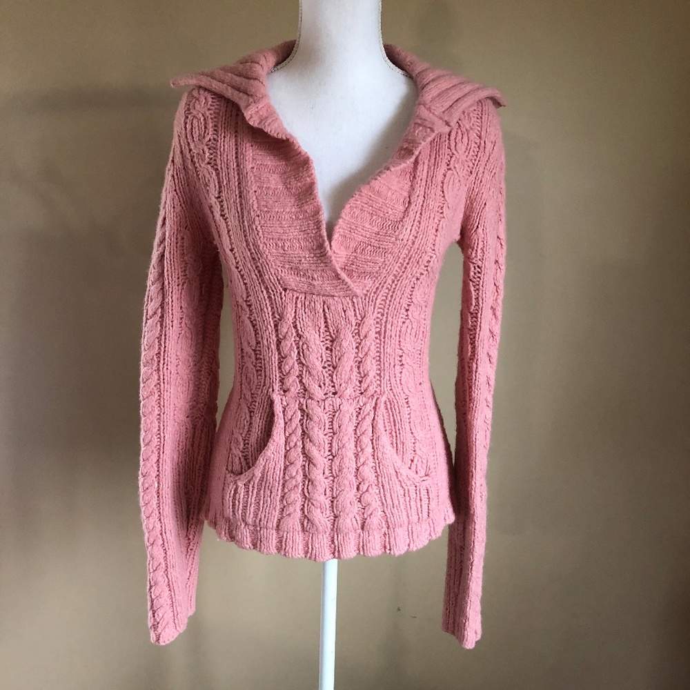 AEO | Chunky Pink Wool Blend Sweater  L(Juniors)